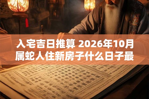 入宅吉日推算 2026年10月属蛇人住新房子什么日子最好