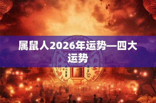 属鼠人2026年运势—四大运势
