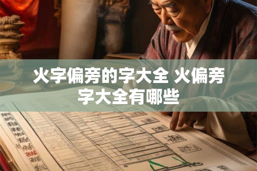 火字偏旁的字大全 火偏旁字大全有哪些