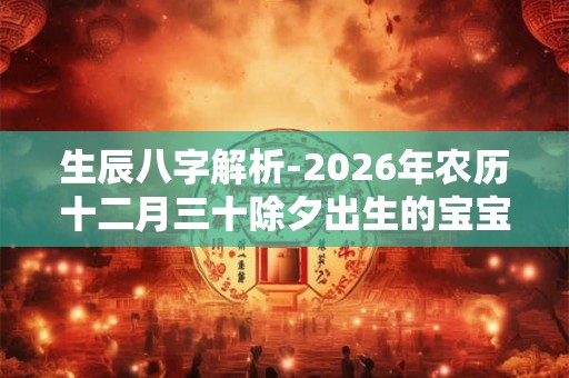 生辰八字解析-2026年农历十二月三十除夕出生的宝宝好不好 生辰八字解析-2026年农历十二月三十除夕出生的宝宝好不好