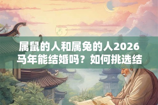 属鼠的人和属兔的人2026马年能结婚吗？如何挑选结婚吉日？