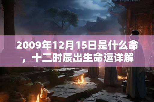 2009年12月15日是什么命，十二时辰出生命运详解