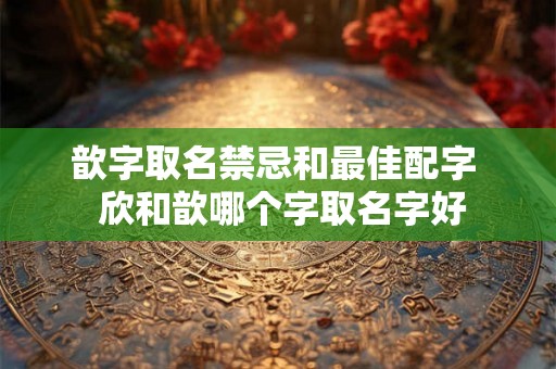 歆字取名禁忌和最佳配字  欣和歆哪个字取名字好