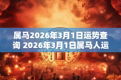 属马2026年3月1日运势查询 2026年3月1日属马人运势好吗 属马2026年3月1日运势查询 2026年3月1日属马人运势好吗