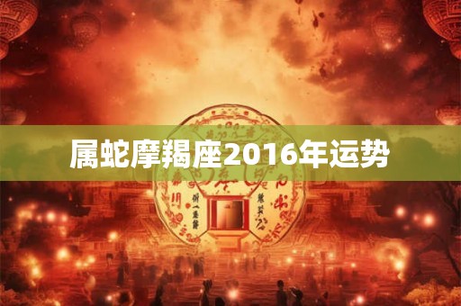 属蛇摩羯座2016年运势