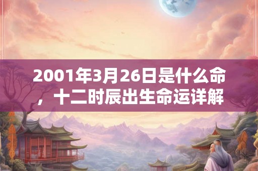 2001年3月26日是什么命，十二时辰出生命运详解