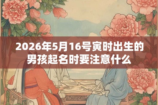 2026年5月16号寅时出生的男孩起名时要注意什么
