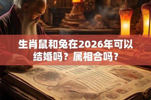 生肖鼠和兔在2026年可以结婚吗？属相合吗？