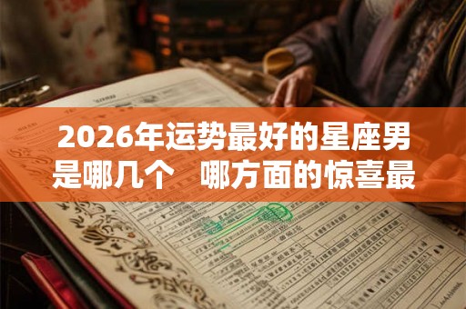 2026年运势最好的星座男是哪几个   哪方面的惊喜最大