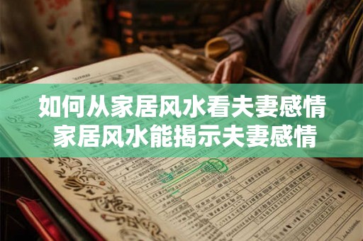 如何从家居风水看夫妻感情 家居风水能揭示夫妻感情吗
