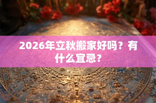 2026年立秋搬家好吗?有什么宜忌? 2026年立秋搬家好吗?有什么宜忌?
