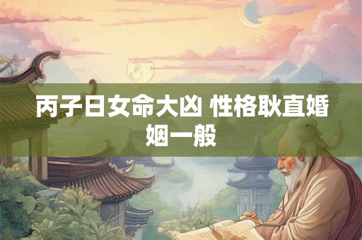 丙子日女命大凶 性格耿直婚姻一般