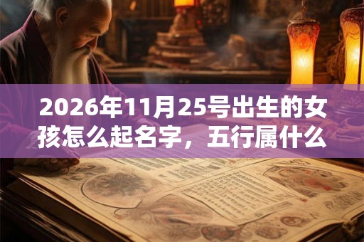 2026年11月25号出生的女孩怎么起名字，五行属什么