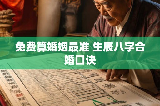 免费算婚姻最准 生辰八字合婚口诀