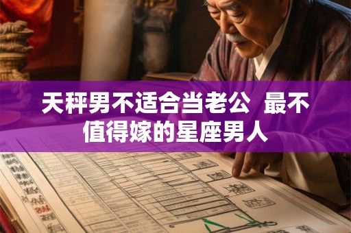 天秤男不适合当老公  最不值得嫁的星座男人