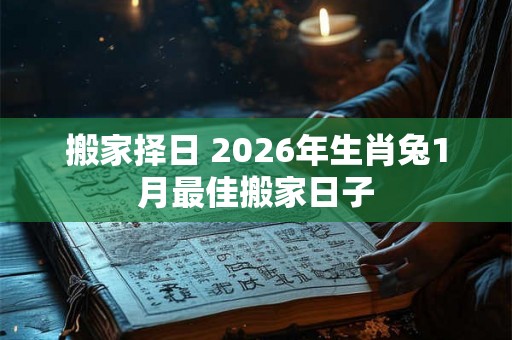 搬家择日 2026年生肖兔1月最佳搬家日子