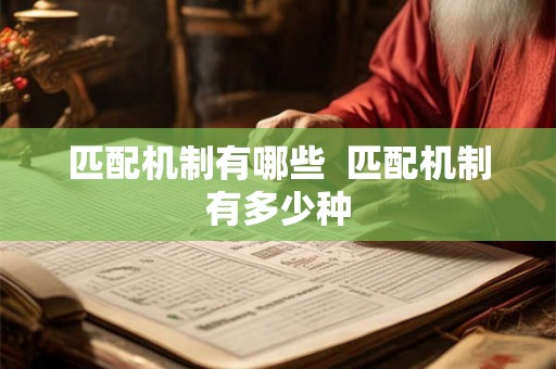 匹配机制有哪些  匹配机制有多少种