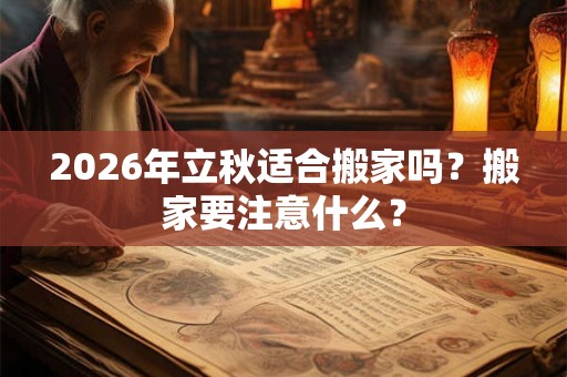 2026年立秋适合搬家吗？搬家要注意什么？