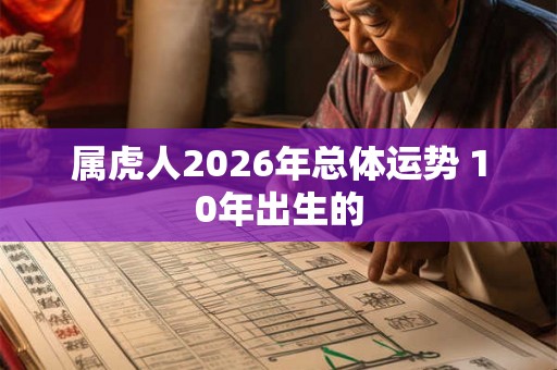 属虎人2026年总体运势 10年出生的
