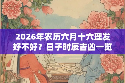 2026年农历六月十六理发好不好？日子时辰吉凶一览？
