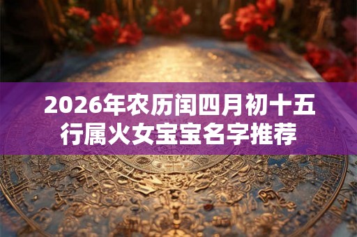 2026年农历闰四月初十五行属火女宝宝名字推荐