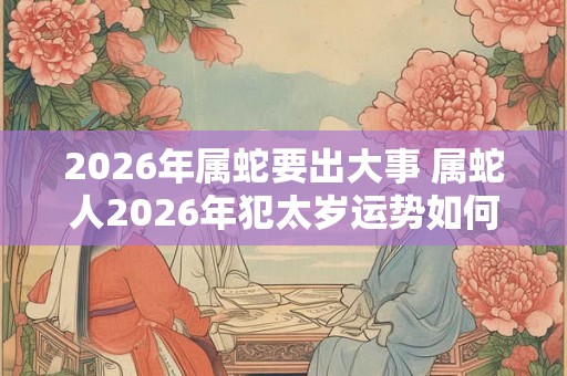 2026年属蛇要出大事 属蛇人2026年犯太岁运势如何
