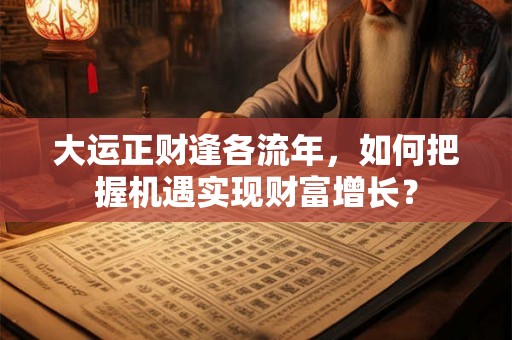 大运正财逢各流年，如何把握机遇实现财富增长？