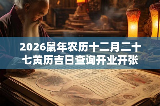 2026鼠年农历十二月二十七黄历吉日查询开业开张 2026鼠年农历十二月二十七黄历吉日查询开业开张
