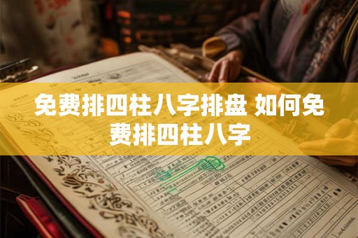 免费排四柱八字排盘 如何免费排四柱八字