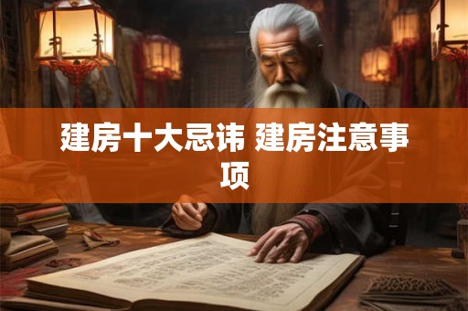 建房十大忌讳 建房注意事项