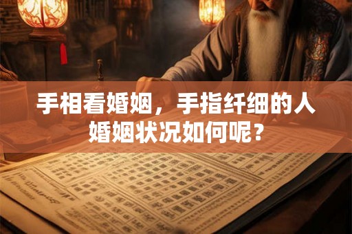 手相看婚姻，手指纤细的人婚姻状况如何呢？
