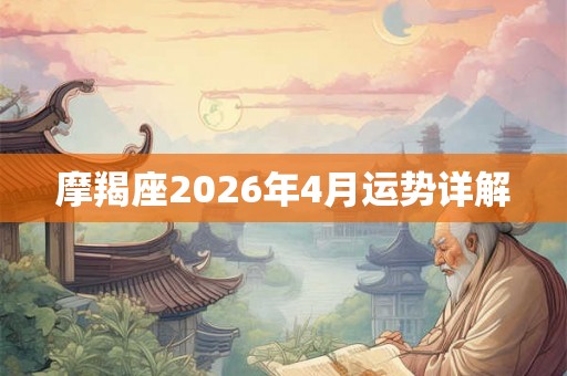 摩羯座2026年4月运势详解