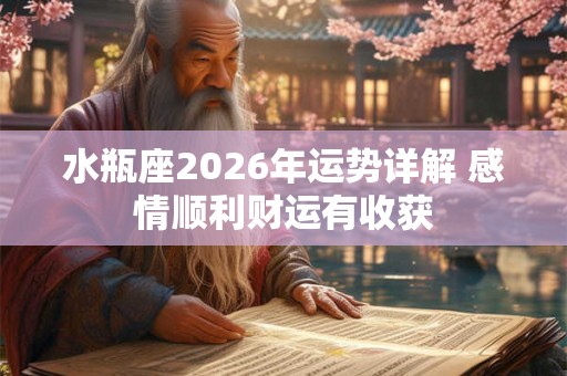 水瓶座2026年运势详解 感情顺利财运有收获