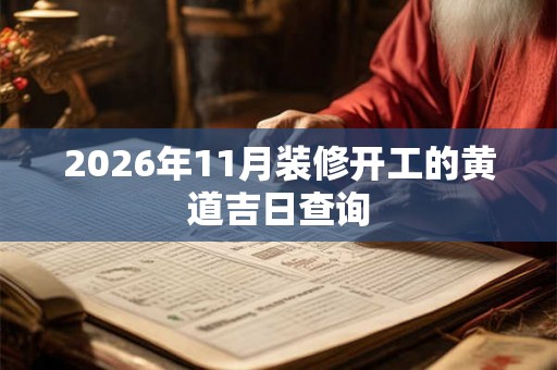 2026年11月装修开工的黄道吉日查询