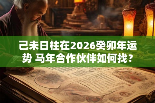 己未日柱在2026癸卯年运势 马年合作伙伴如何找? 己未日柱在2026癸卯年运势 马年合作伙伴如何找?