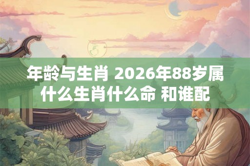 年龄与生肖 2026年88岁属什么生肖什么命 和谁配