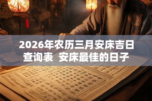 2026年农历三月安床吉日查询表  安床最佳的日子
