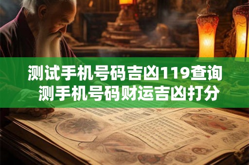 测试手机号码吉凶119查询  测手机号码财运吉凶打分免费查询