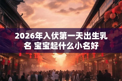 2026年入伏第一天出生乳名 宝宝起什么小名好