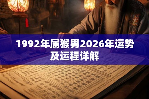 1992年属猴男2026年运势及运程详解