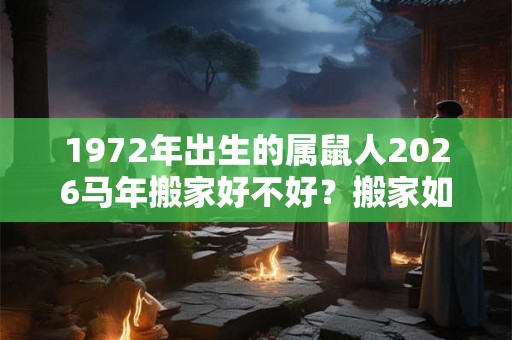 1972年出生的属鼠人2026马年搬家好不好？搬家如何选择吉日？