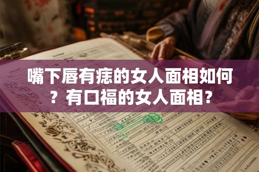嘴下唇有痣的女人面相如何？有口福的女人面相？
