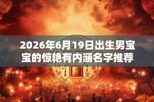 2026年6月19日出生男宝宝的惊艳有内涵名字推荐 2026年6月19日出生男宝宝的惊艳有内涵名字推荐