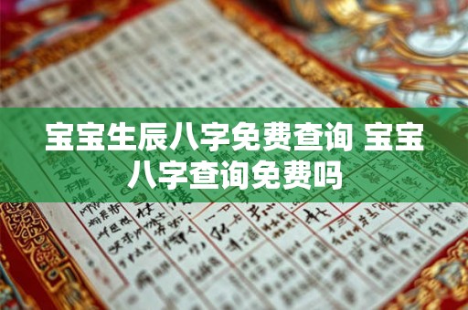宝宝生辰八字免费查询 宝宝八字查询免费吗