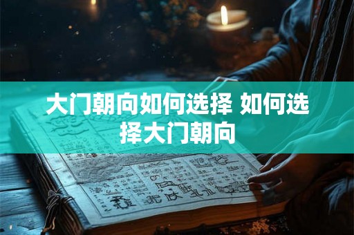 大门朝向如何选择 如何选择大门朝向