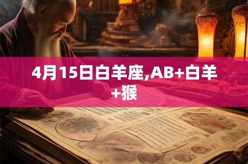 4月15日白羊座,AB+白羊+猴