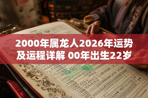 2000年属龙人2026年运势及运程详解 00年出生22岁龙人在虎年每月运势 2000年属龙人2026年运势及运程详解 00年出生22岁龙人在虎年每月运势