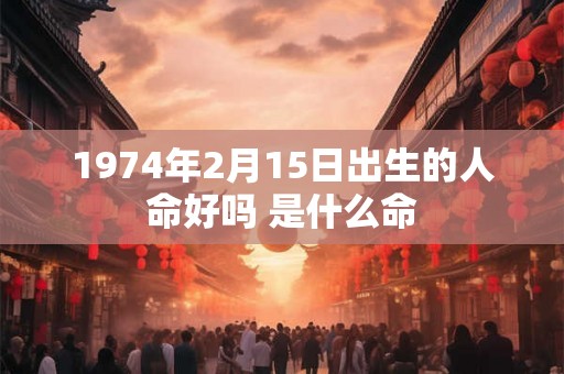 1974年2月15日出生的人命好吗 是什么命 1974年2月15日出生的人命好吗 是什么命