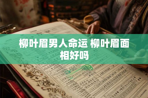 柳叶眉男人命运 柳叶眉面相好吗