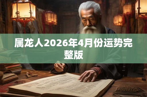 属龙人2026年4月份运势完整版